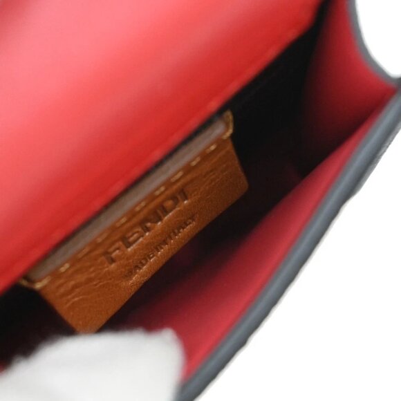 FENDI Logo Zucca Pattern Bag Charm Belt Pouch PVC Leather Black Italy 33KA976 - Picture 11 of 13